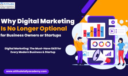 Digital marketing course for business owners and startups with growth charts and analytics visuals