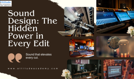 “Sound design setup with microphones, audio mixer, studio equipment, and editing tools representing the hidden power of sound in video editing.”