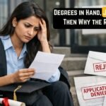 Graduate student holding rejection letter after job application despite having a degree, showing why students face job rejections in today’s job market