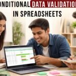 Students learning conditional data validation in spreadsheets using Excel for accurate and error-free data entry