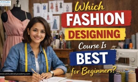 A beginner learning fashion designing by sketching dress designs in a professional fashion studio