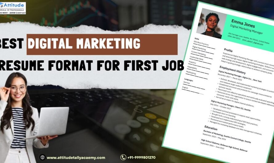 Best Digital Marketing Resume Format for First Job