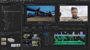 Adobe Premiere Pro used for professional video editing and advanced timelines