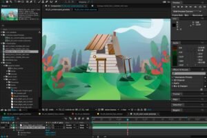 Adobe After Effects used for motion graphics and visual effects in video editing