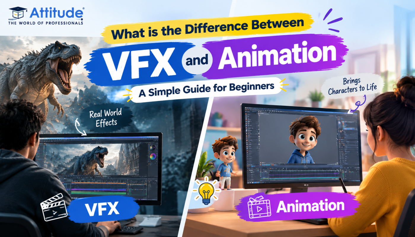 difference between VFX and animation for beginners showing visual effects and 3D animation comparison