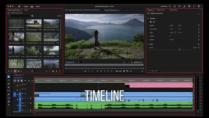 Adobe Premiere Pro interface for beginner video editing learning